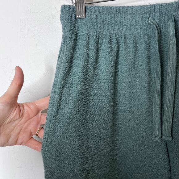 Forever 21 Women's Terrycloth Jogger Sweatpants S Green Drawstring Loungewear - Picture 5 of 9